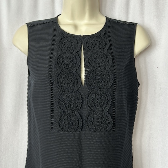 Burberry Brit Authenticated Black Embroidery Cotton Sleeveless Dress *Sz 2* 🌺🌺 - Picture 3 of 7